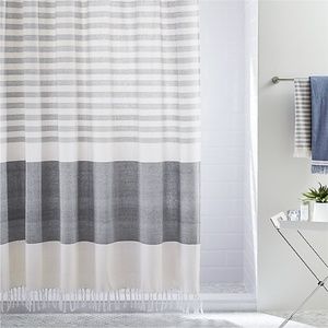 CB2 Karla Cement Shower Curtain